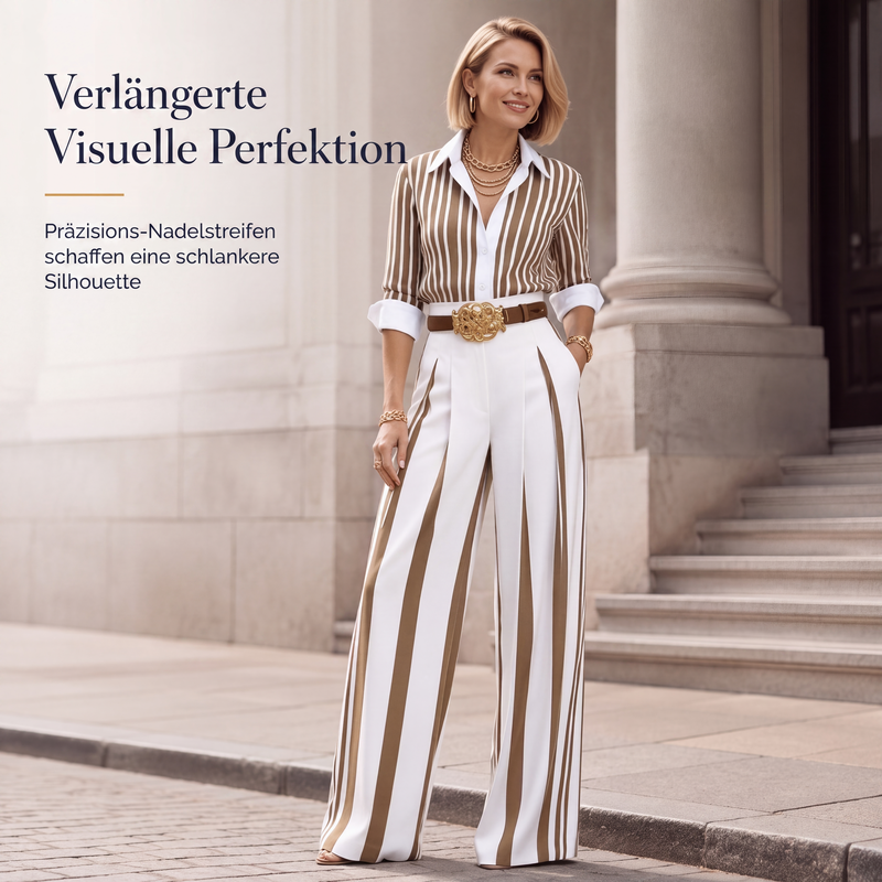 🌿👖 Bestseller – Streifen-Shirt und weite Hose – luftig und elegant