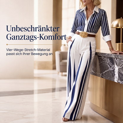 🌿👖 Bestseller – Streifen-Shirt und weite Hose – luftig und elegant