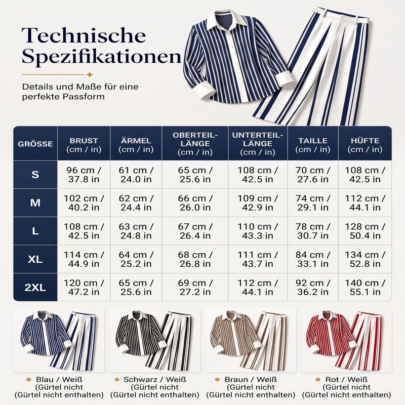 🌿👖 Bestseller – Streifen-Shirt und weite Hose – luftig und elegant