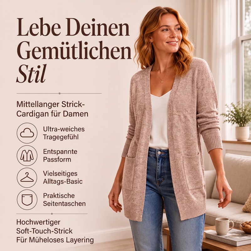 💎🛍️ Tagesangebot – Offener Strickcardigan – ideal für Alltag und Freizeit