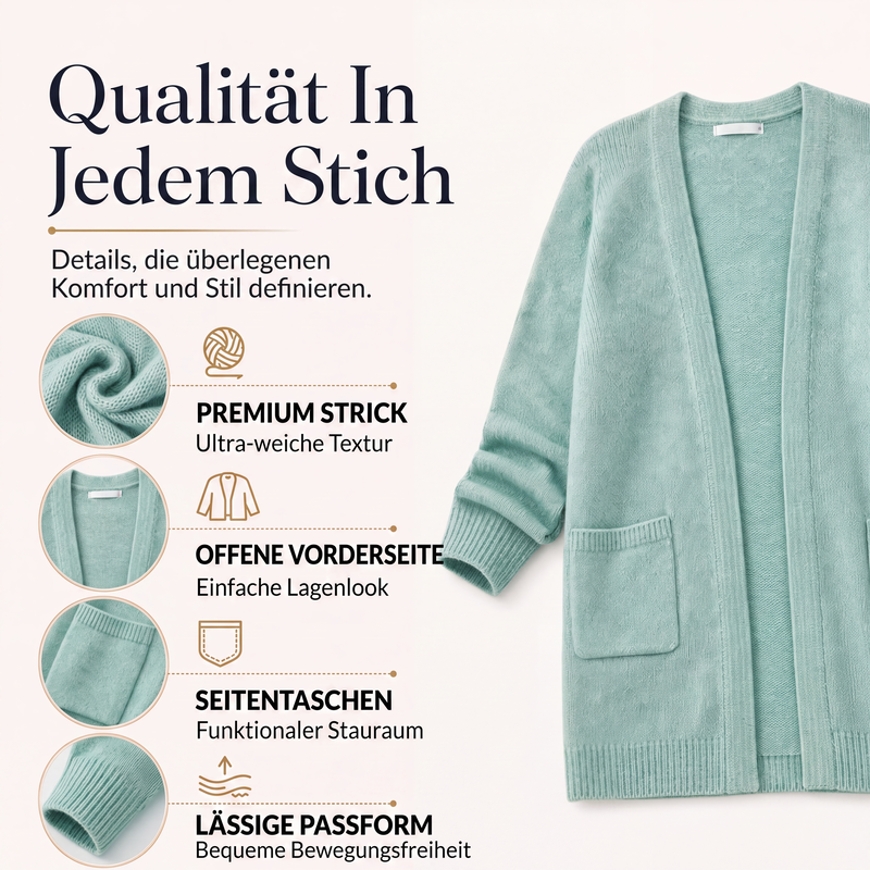 💎🛍️ Tagesangebot – Offener Strickcardigan – ideal für Alltag und Freizeit