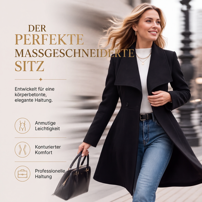 Eleganter taillierter Damenmantel mit Reverskragen