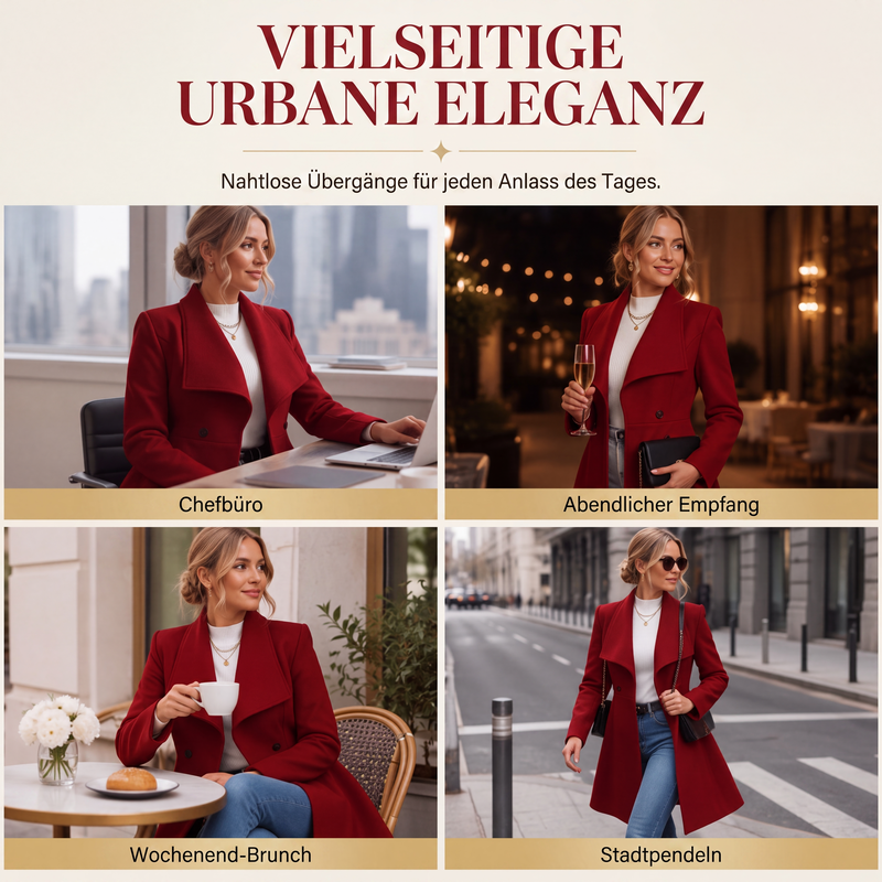 Eleganter taillierter Damenmantel mit Reverskragen