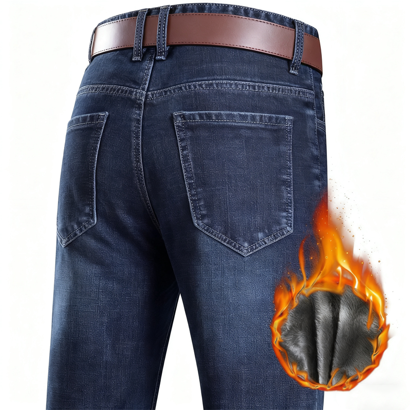 👖 50 % RABATT | Wärmendes Futter & bequemer gerader Schnitt – Herren Winter-Jeans