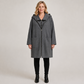 Mittellange Damenjacke mit Kapuze und 2 Reißverschlüssen