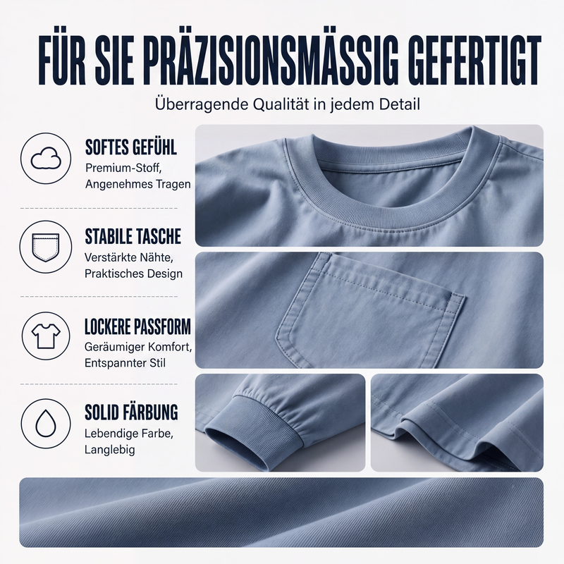 📢📢50% Rabatt!!! 🎉✨ Langarm-T-Shirt für Herren – lockere Passform