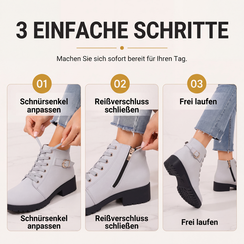 Rutschfeste Damen-Ankle-Boots mit Blockabsatz