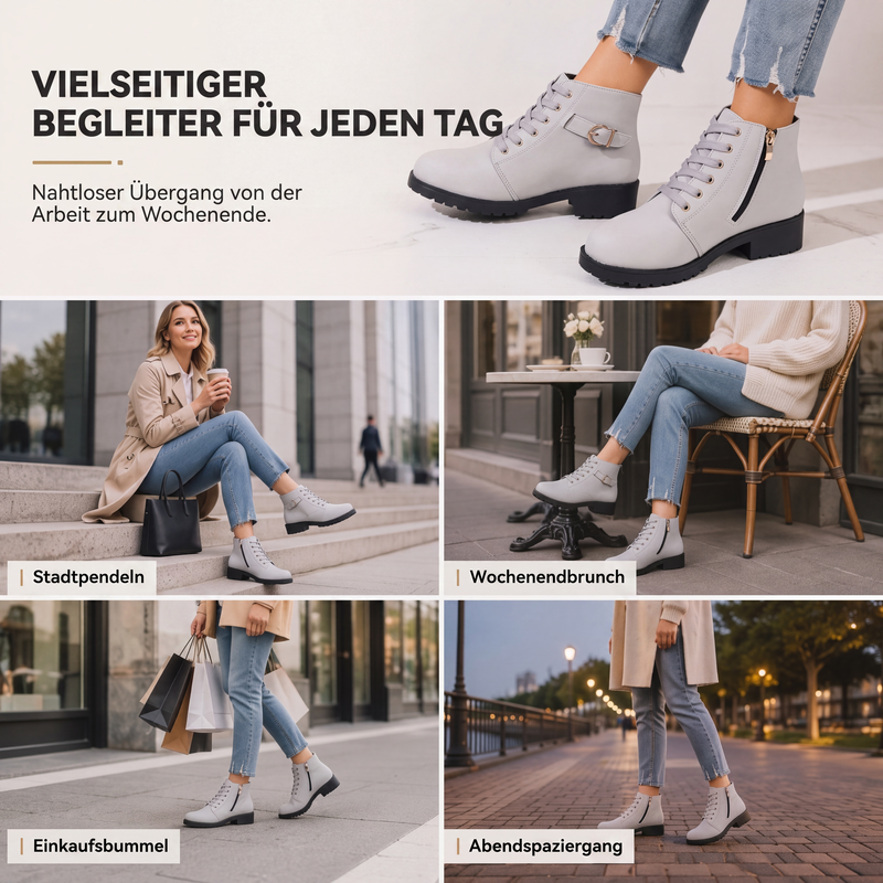 Rutschfeste Damen-Ankle-Boots mit Blockabsatz