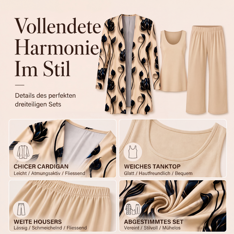 🌸 50% Rabatt | Mühelose Eleganz & ausdrucksstarker Style – 3-teiliges Damen-Set