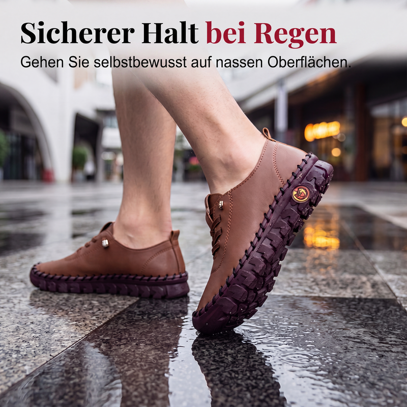 Damen-Casual-Schuhe aus echtem Leder, handgenähte Loafers