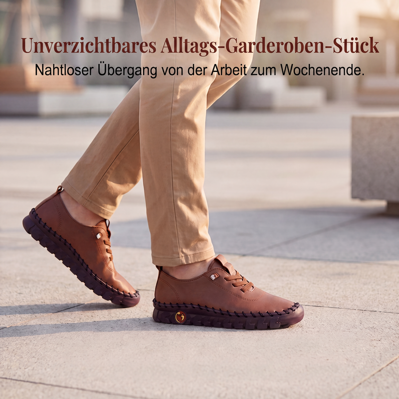 Damen-Casual-Schuhe aus echtem Leder, handgenähte Loafers