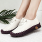 Damen-Casual-Schuhe aus echtem Leder, handgenähte Loafers