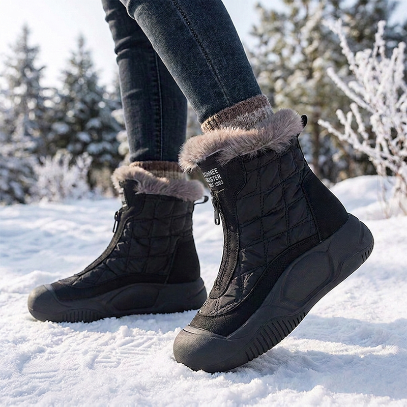 Wasserdichte, warme Damen-Retro-Schneestiefel