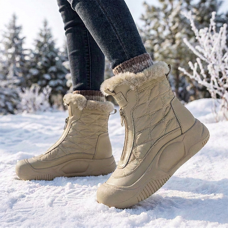 Wasserdichte, warme Damen-Retro-Schneestiefel
