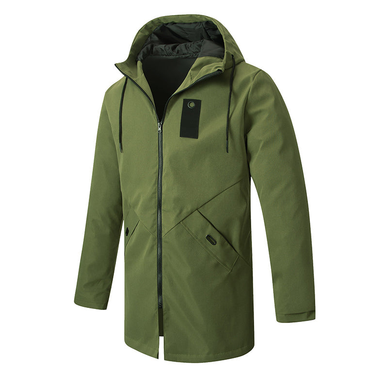 📢🎉50%Rabatt!!!🛍️✨Herren-Windbreaker-Trenchcoat mit Kapuze, mittlere Länge