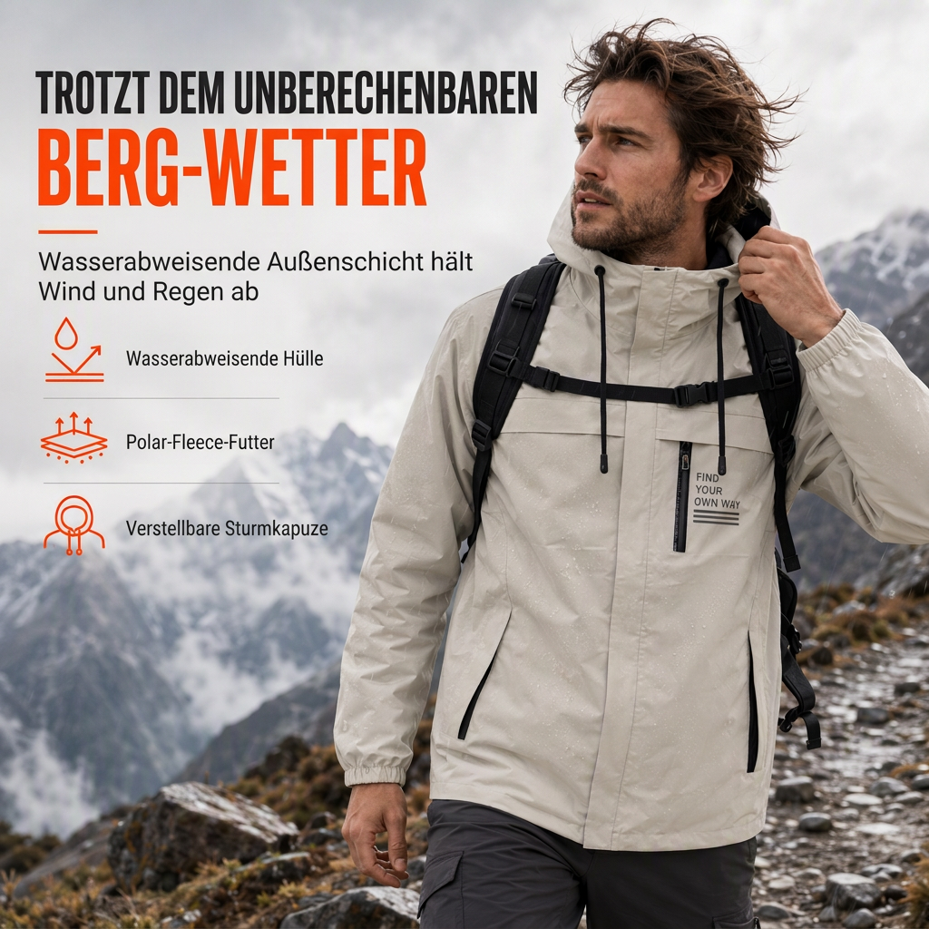 Herren-Outdoor-Windjacke mit abnehmbarer Kapuze