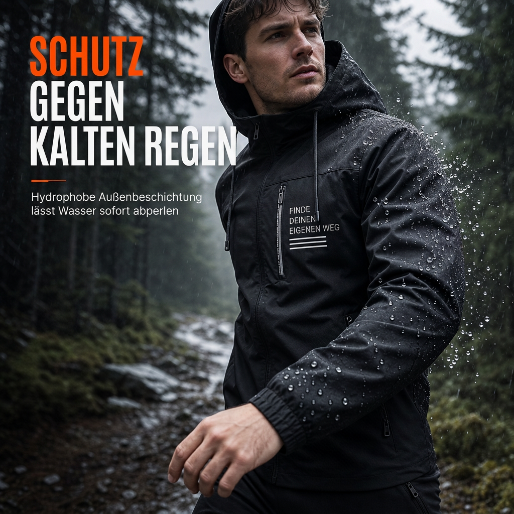 Herren-Outdoor-Windjacke mit abnehmbarer Kapuze