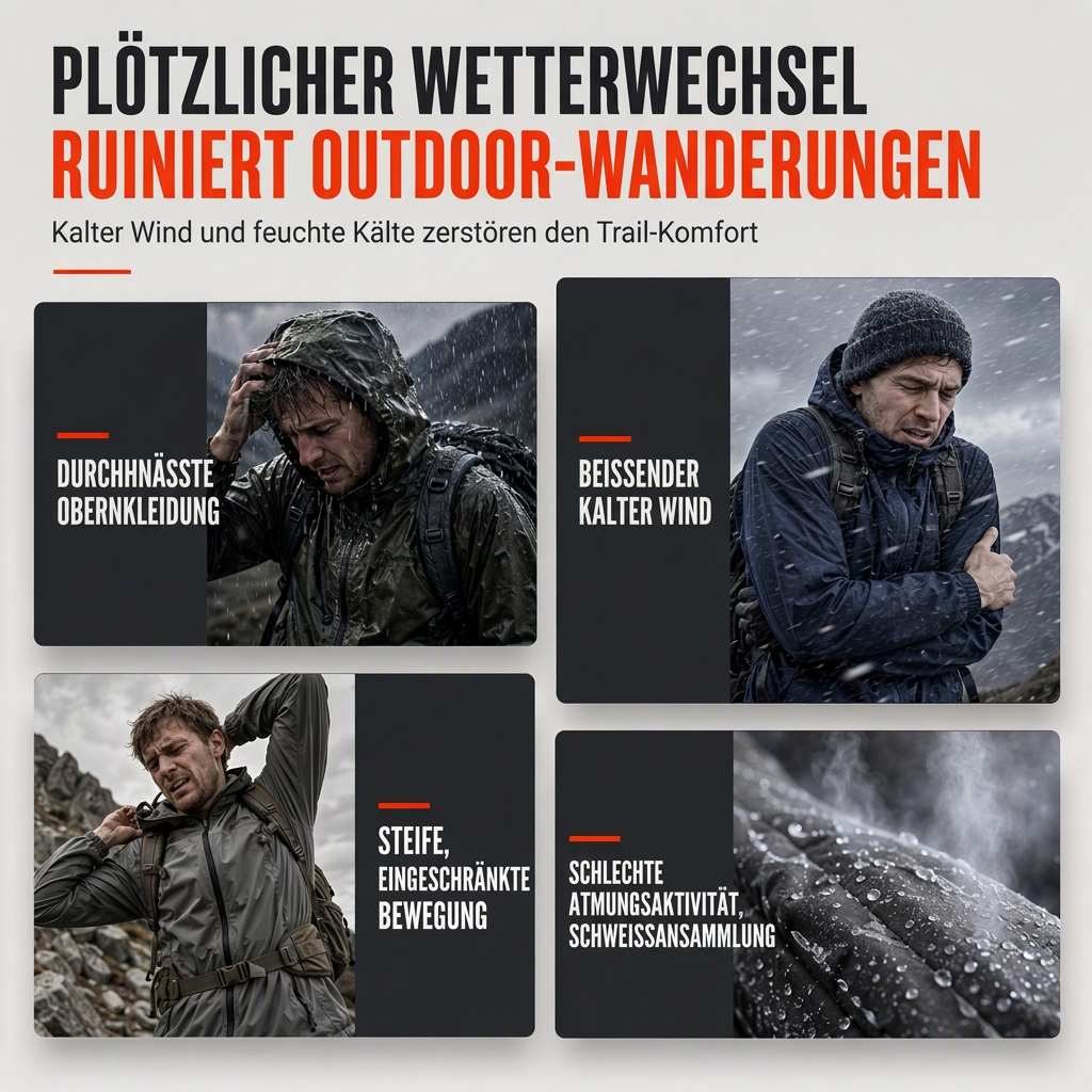 Herren-Outdoor-Windjacke mit abnehmbarer Kapuze