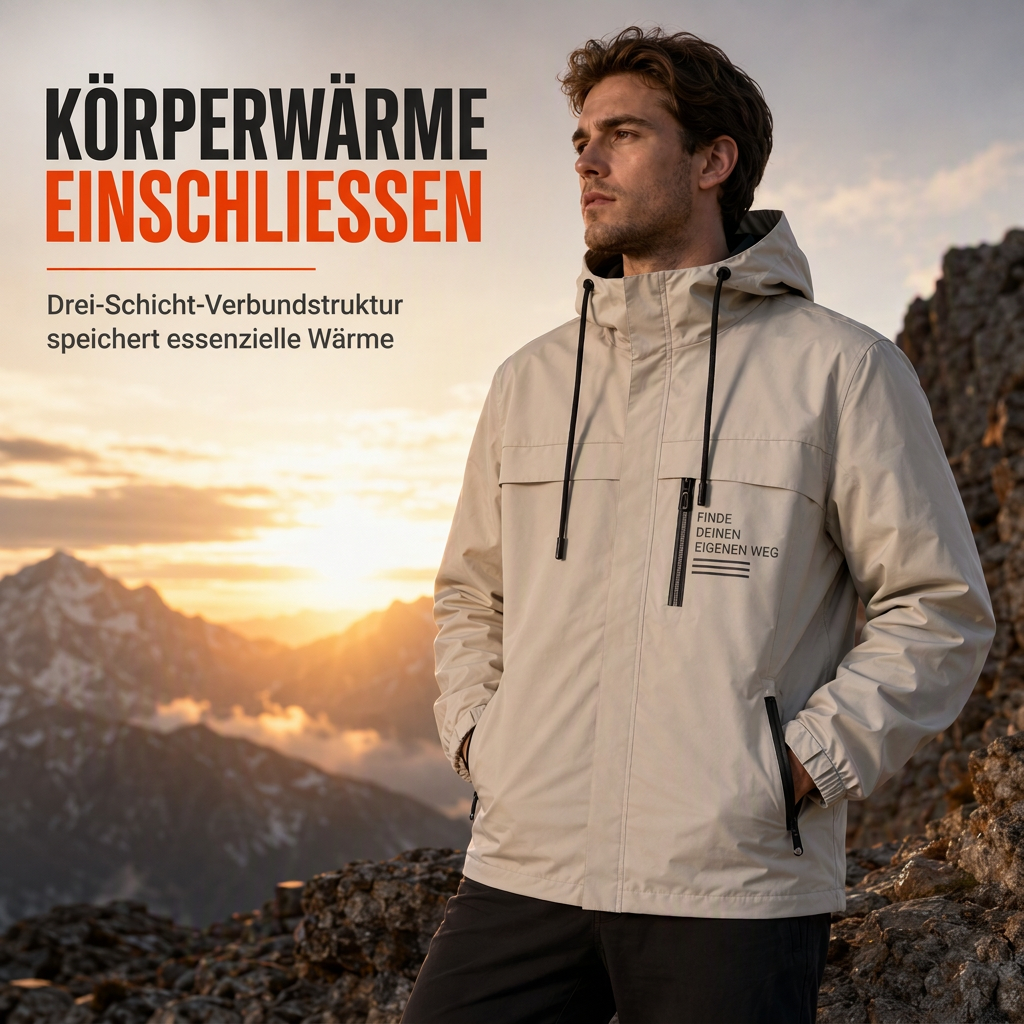 Herren-Outdoor-Windjacke mit abnehmbarer Kapuze