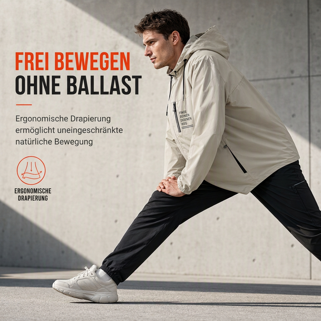 Herren-Outdoor-Windjacke mit abnehmbarer Kapuze