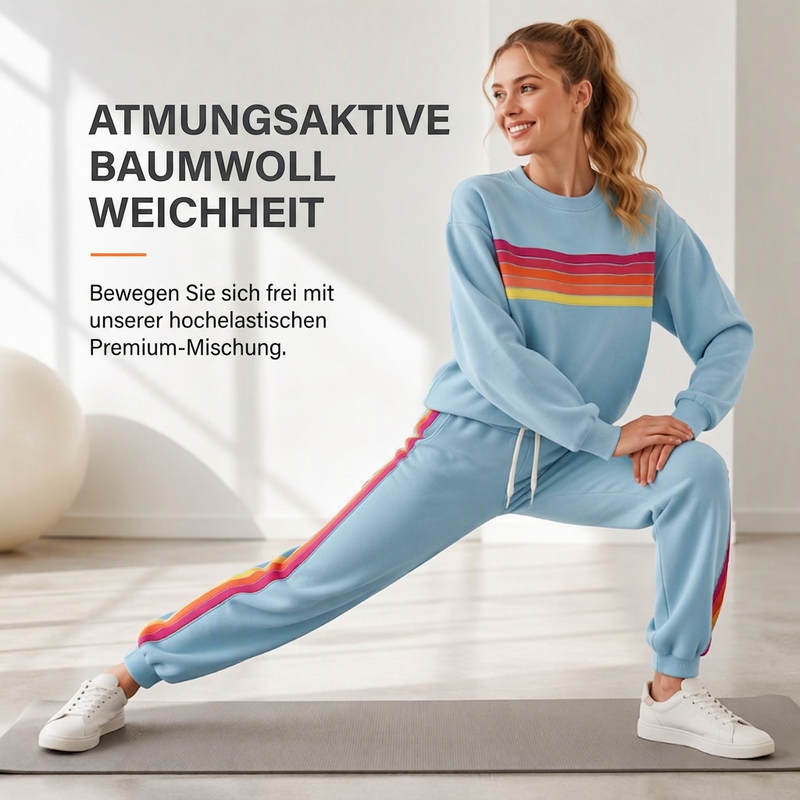 Zweiteiliges Set aus lässigem Sweatshirt und Jogginghose für Damen