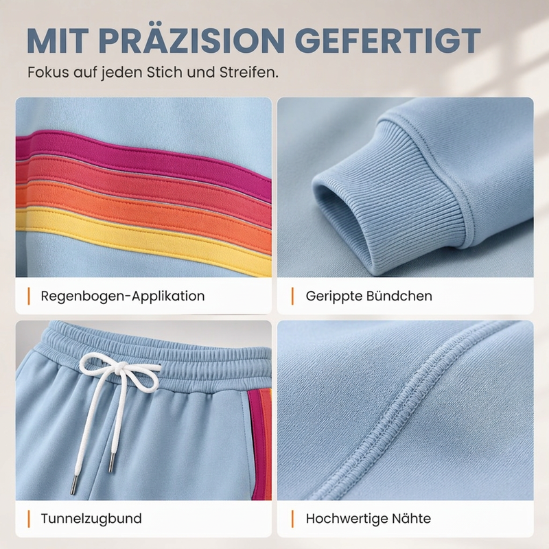 Zweiteiliges Set aus lässigem Sweatshirt und Jogginghose für Damen