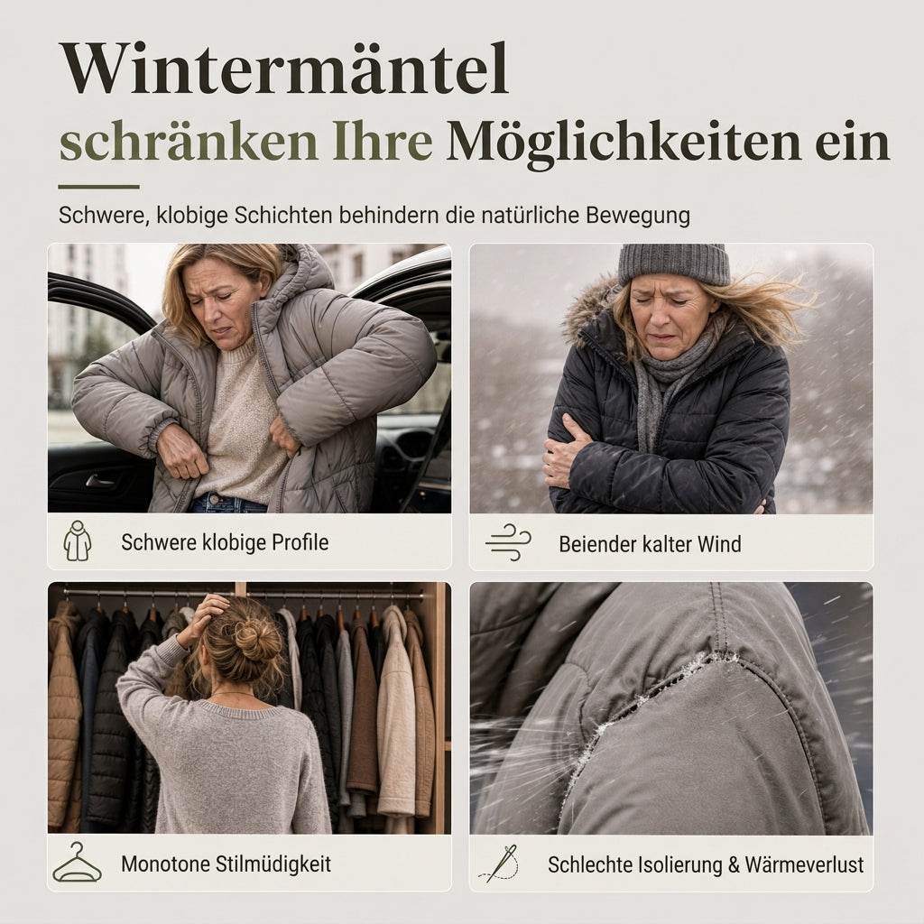 📢📢50%Rabatt!!!🎉✨Wendbare, wattierte Slim-Fit-Mantel mit Kapuze