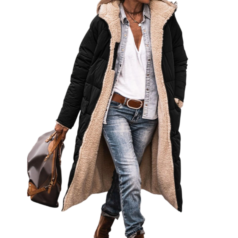 📢📢50%Rabatt!!!🎉✨Wendbare, wattierte Slim-Fit-Mantel mit Kapuze