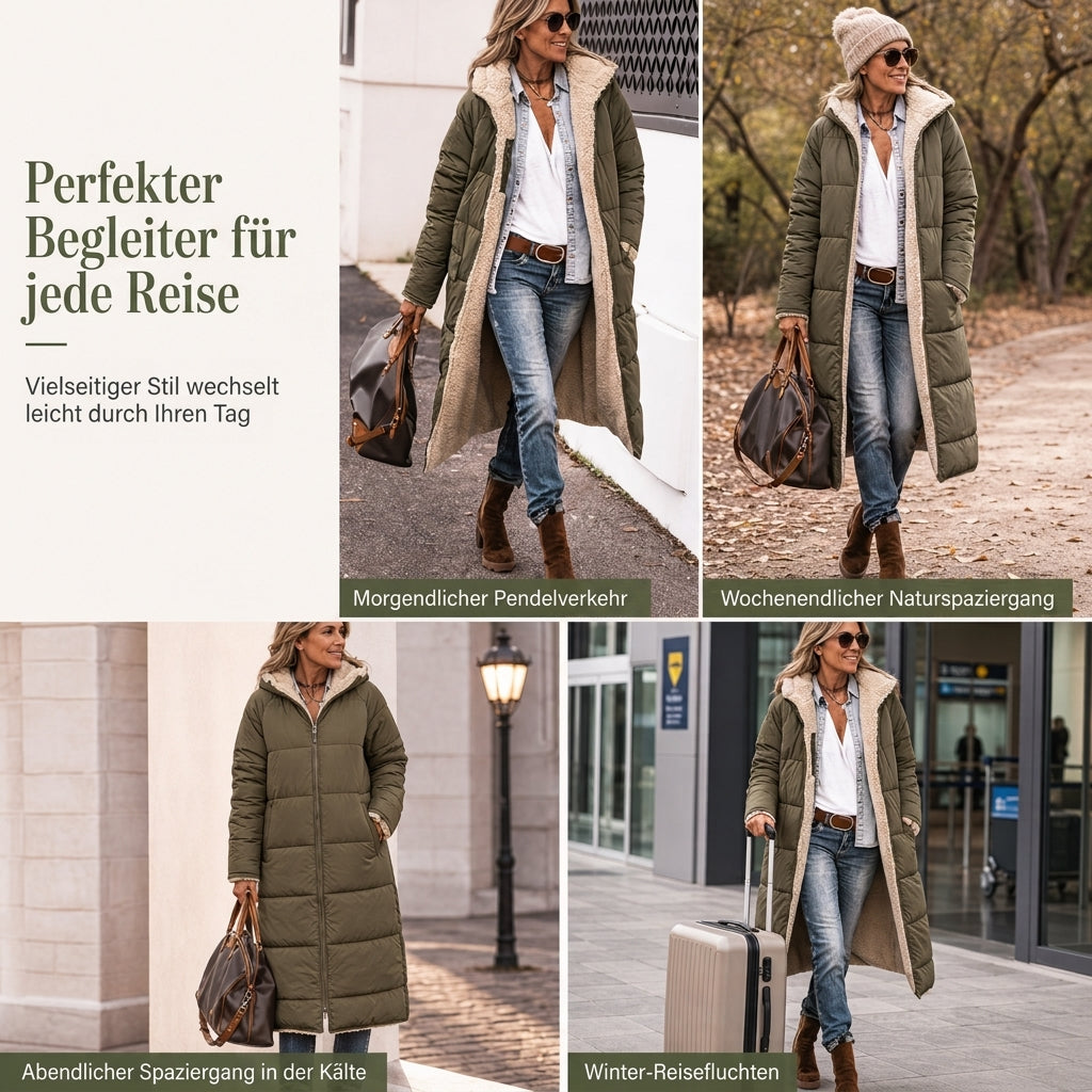 📢📢50%Rabatt!!!🎉✨Wendbare, wattierte Slim-Fit-Mantel mit Kapuze