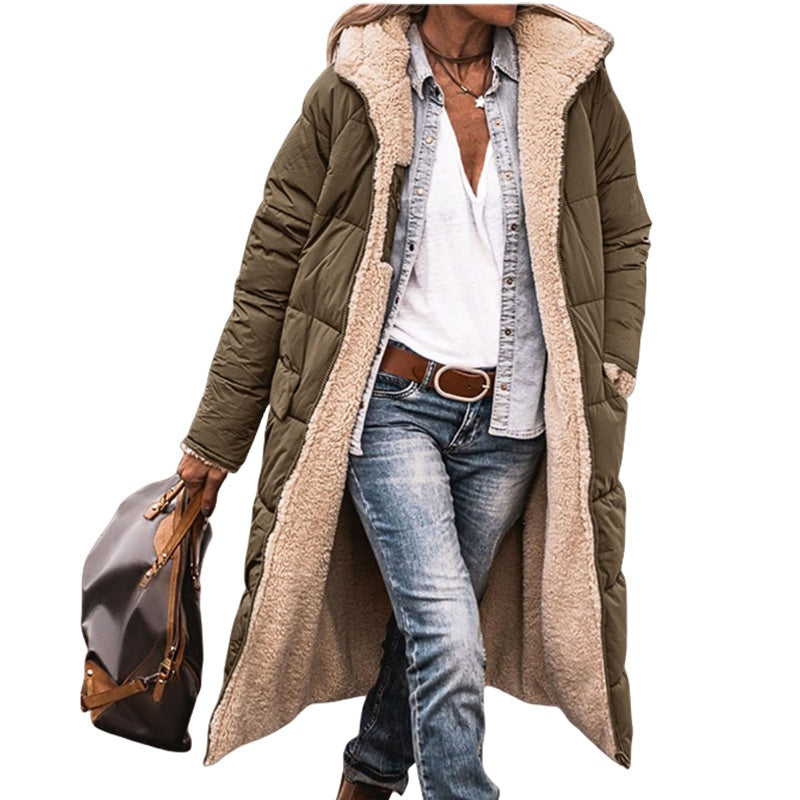 📢📢50%Rabatt!!!🎉✨Wendbare, wattierte Slim-Fit-Mantel mit Kapuze