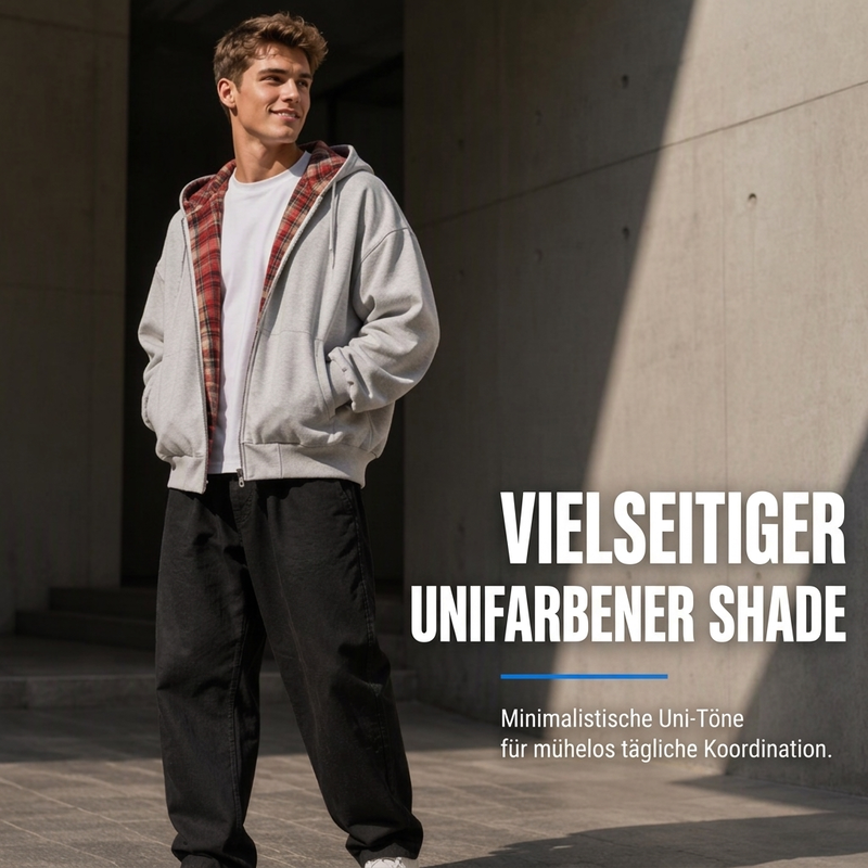 📢📢50% Rabatt!!! 🎉✨ Unisex Wendbare Karierte Kapuzenjacke mit Reißverschluss