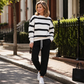 Gestreiftes Sweatshirt und Jogginghosen-Set für Damen