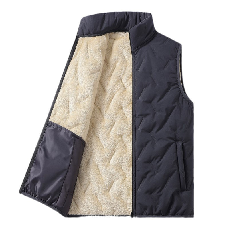 Ideales Geschenk - Warme Winterweste mit Kunstlammwolle für Herren