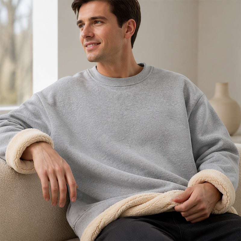 Herren-Sweatshirt mit Fleecefutter und Rundhalsausschnitt