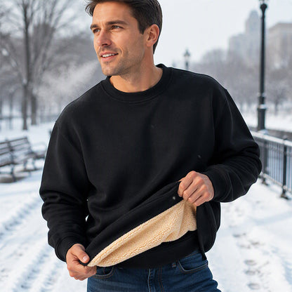 Herren-Sweatshirt mit Fleecefutter und Rundhalsausschnitt