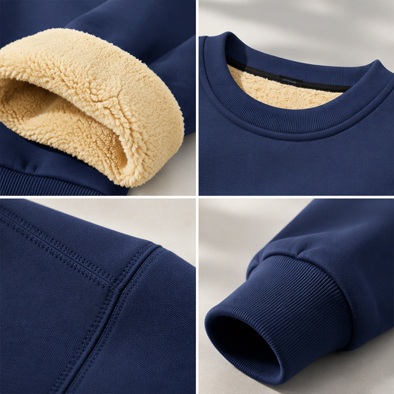 Herren-Sweatshirt mit Fleecefutter und Rundhalsausschnitt