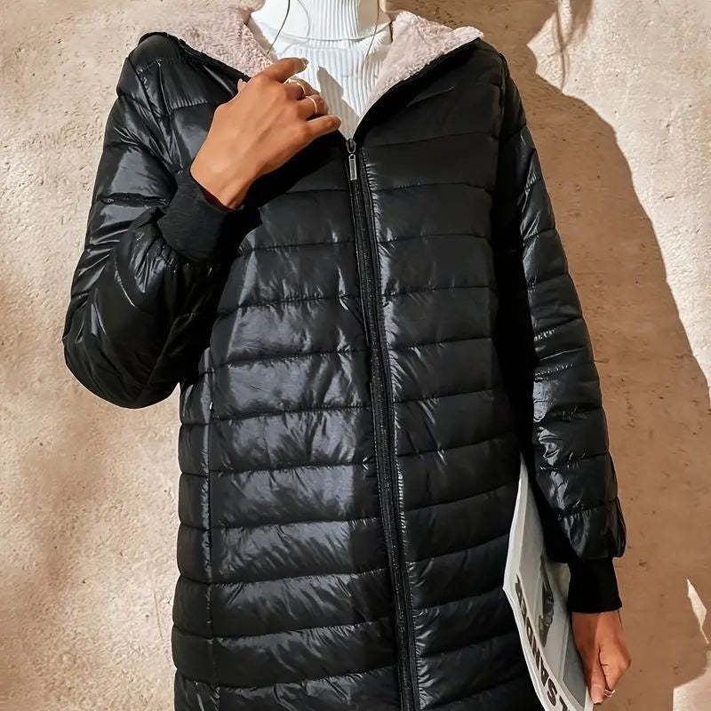 🚀 Neu eingetroffen – 50% Probierpreis! Gesteppter warmer Wintermantel mit Kapuze und Reißverschluss für Damen
