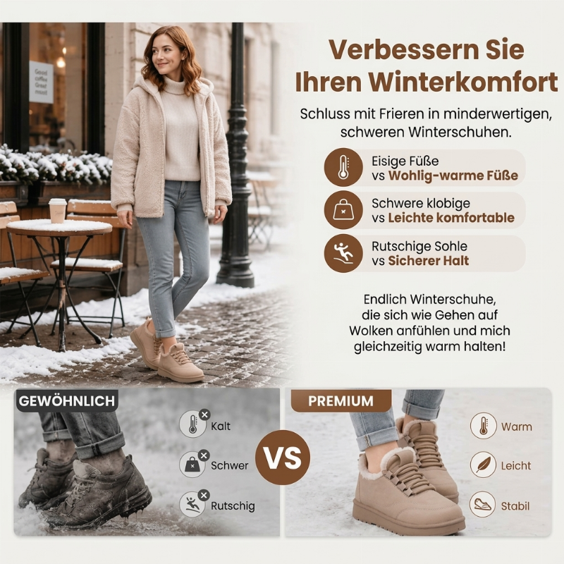Damen-Plüschgefütterte rutschfeste Schneestiefel