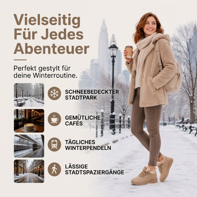 Damen-Plüschgefütterte rutschfeste Schneestiefel