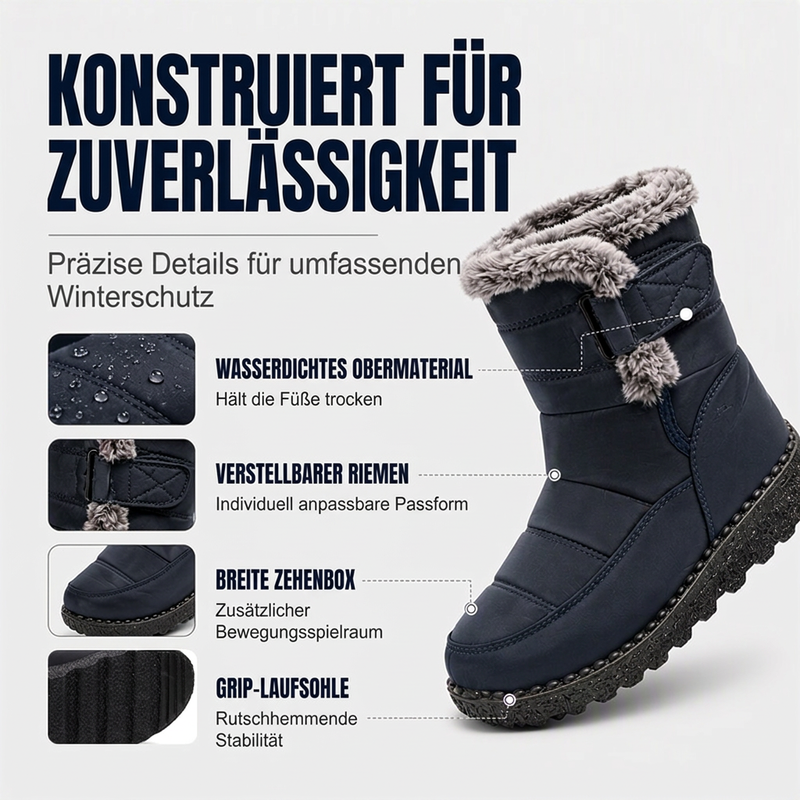Rutschfeste warme Winter-Schneestiefel für Damen