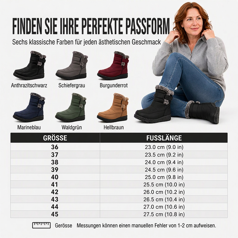 Rutschfeste warme Winter-Schneestiefel für Damen
