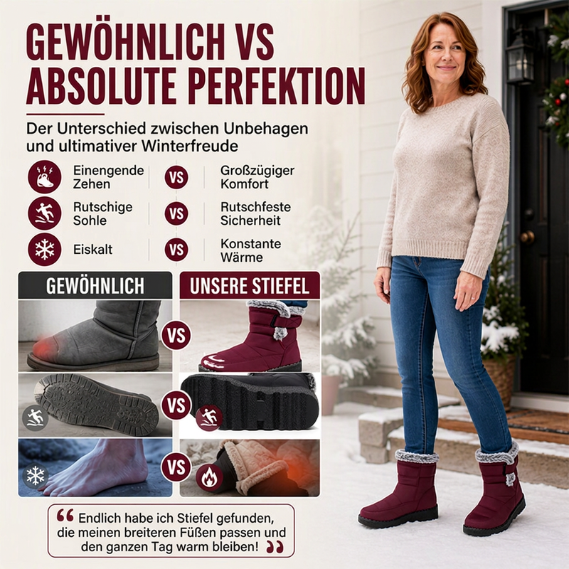 Rutschfeste warme Winter-Schneestiefel für Damen