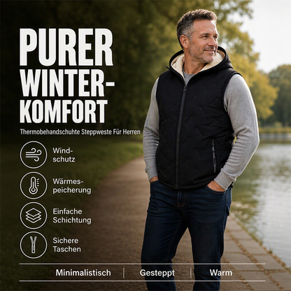 Warme Kapuzenweste für Herren im Winter