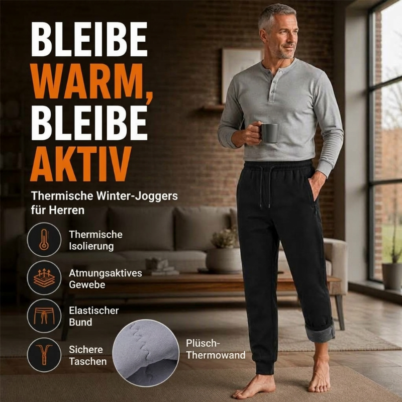Winddichte, wattierte Thermohose für Herren