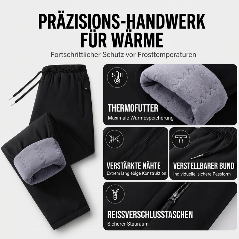 Winddichte, wattierte Thermohose für Herren