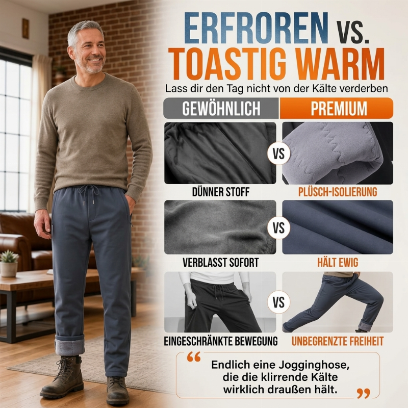 Winddichte, wattierte Thermohose für Herren