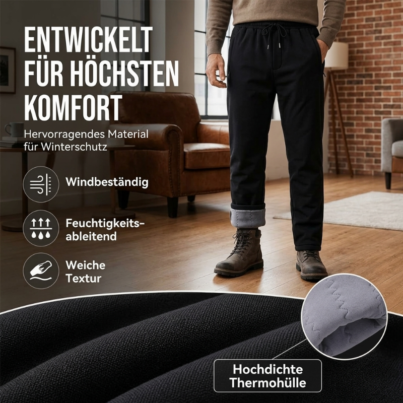 Winddichte, wattierte Thermohose für Herren
