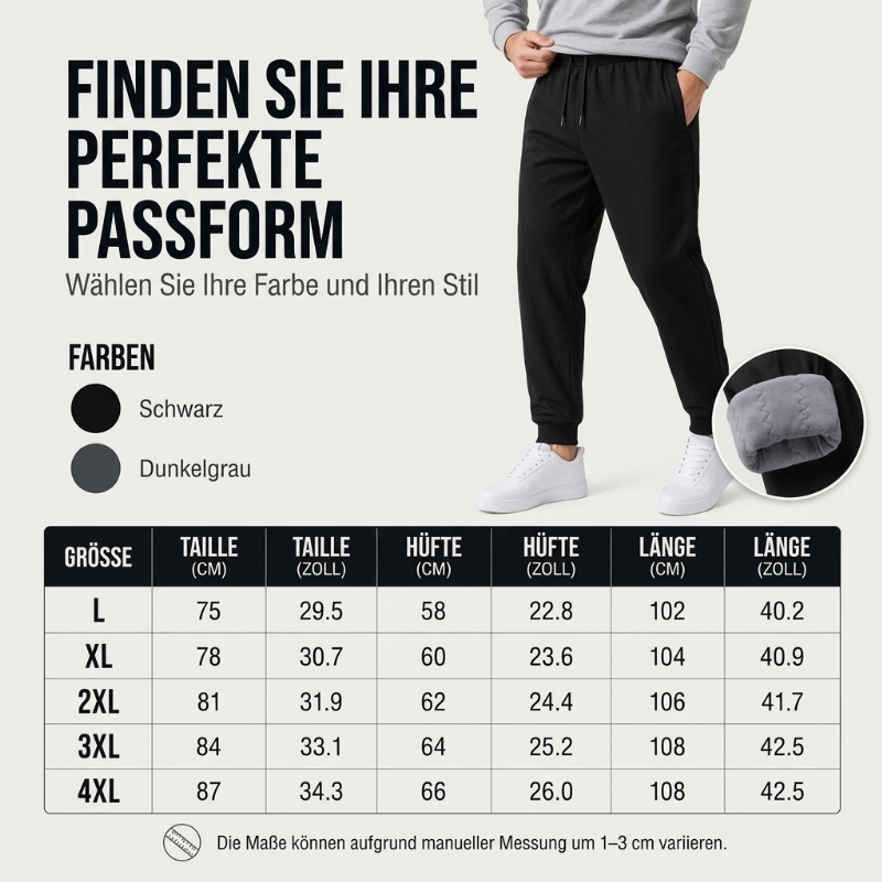 Winddichte, wattierte Thermohose für Herren