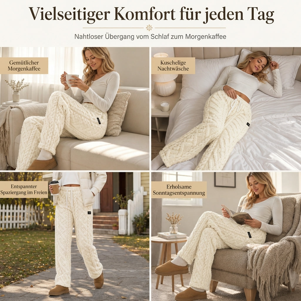Legere, warme Lounge-Hosen für Damen mit Flanellfutter