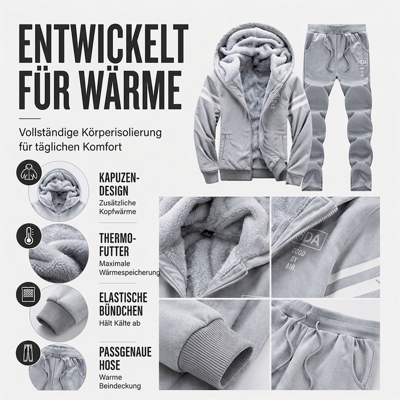 Herren-Set aus verdicktem Kapuzenpullover und Hose